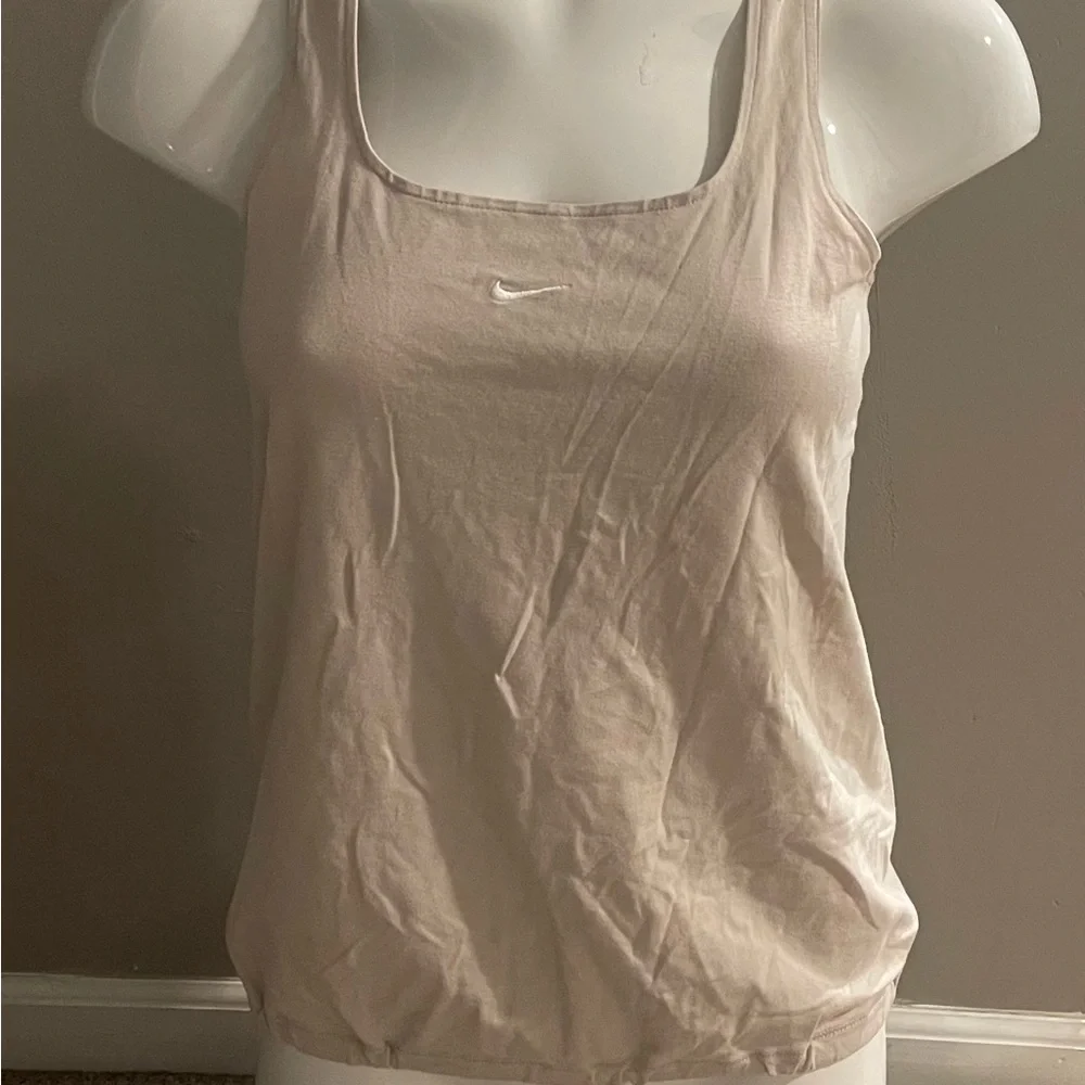 Nike Women's Cream/Blush Tank Top. Size S